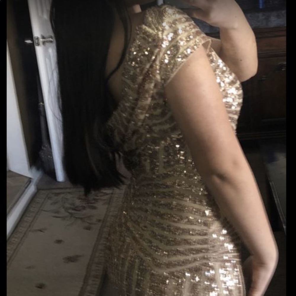 Rose gold sequin dress